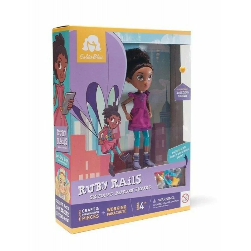 GoldieBlox Ruby Rails Skydive Parachute Toy